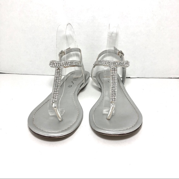 unisa silver rhinestone sandals